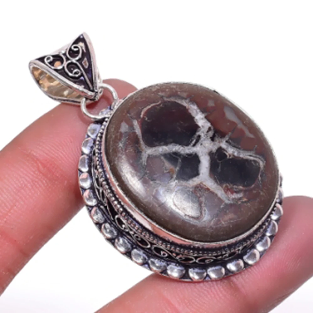 

Jaspers Pendant Silver Overlay over Copper Antique Pendant ,50mm, P5876