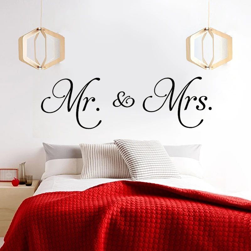 ZN X022 Mr and Mrs виниловая наклейка на стену домашний декор парные настенные наклейки