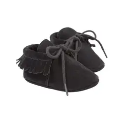 Для маленьких мальчиков и девочек детские мягкие Moccs обувь из искусственной замши для новорожденных Bebe бахрома мягкая подошва