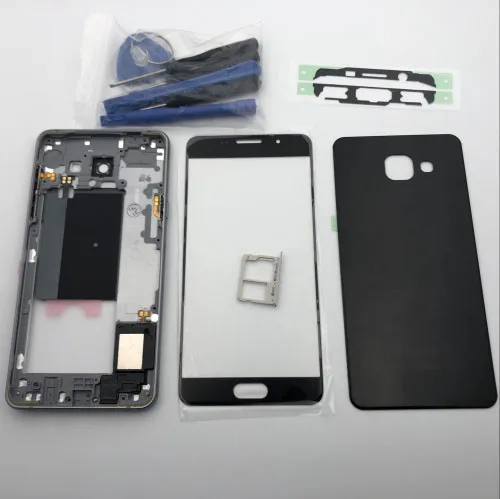 

Original Full Housing Case Back Cover + Front Screen Glass Lens + Middle Frame for Samsung Galaxy A5 A510 A510F Complete Parts