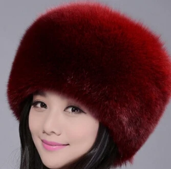 Высокое качество, женские зимние теплые фетровые шапки, Роскошные, большие, натуральный Лисий мех, шапка для женщин, шапка с ушками, меховые шапки - Цвет: d