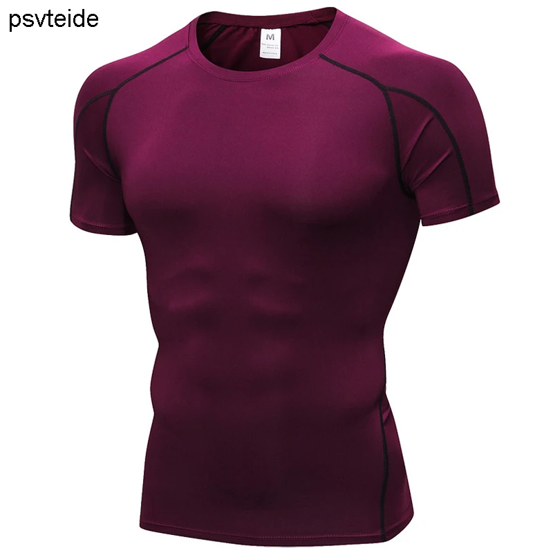 

Sports Tshirts Men Compression T-shirts DryFit Short Sleeve T Shirt Gym BaseLayer Running T-shirt Sport Man camiseta deportiva