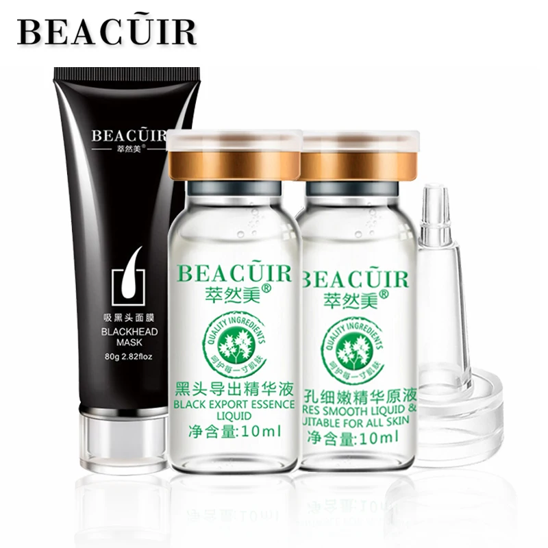 

Hyaluronic Acid Shrink Pores liquid+Remove Blackhead Face Serum+Black Mask Moisturizing Whitening Plant Blackhead Removal Set