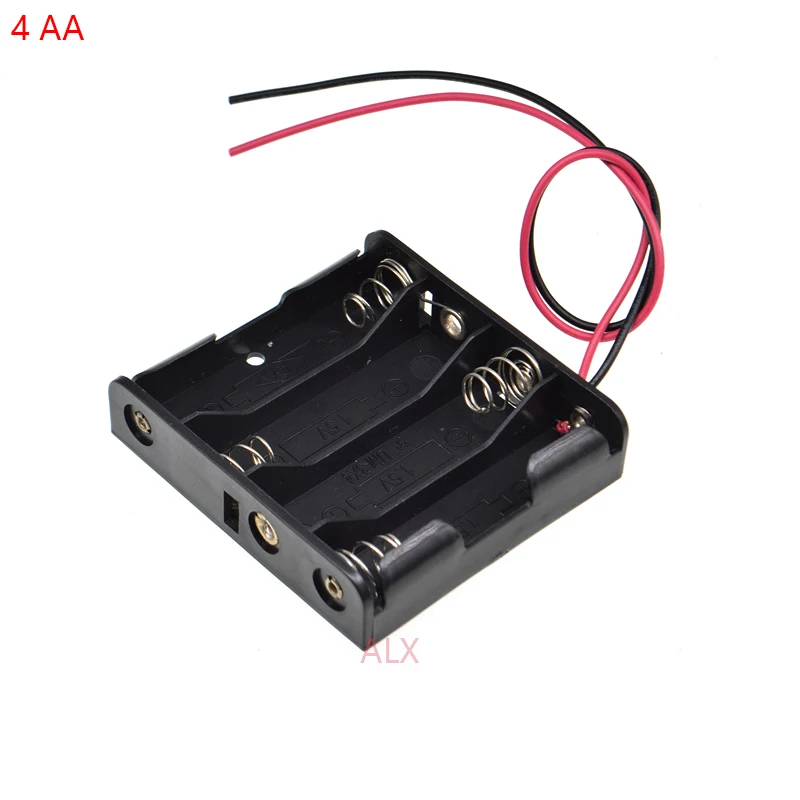 

2PCS 4 AA battery holder with wire Leads 4x1.5v 6V 4AA 2A battery case Storage Box diy 4 slot AA Battery Shell 4XAA 4 X AA