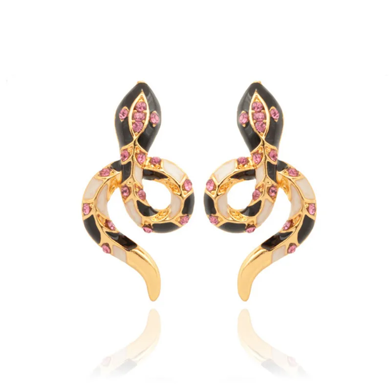 Комплект из колье и серёг гвоздиков в форме змеи|jewelry sets for women|rhinestone jewelry setjewelry |