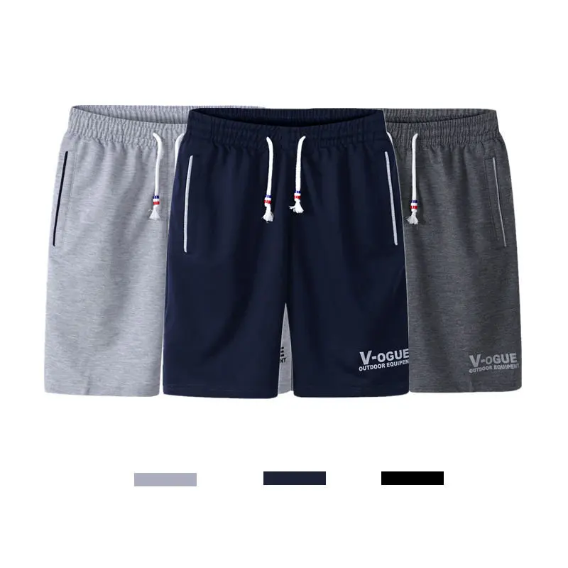 3 шт./лот летние пляжные шорты мужские модные брендовые мужские Шорты повседневные шорты на шнурке Мужские дышащие M-6XL брюки короткие - Цвет: Navy DarkGray Gray