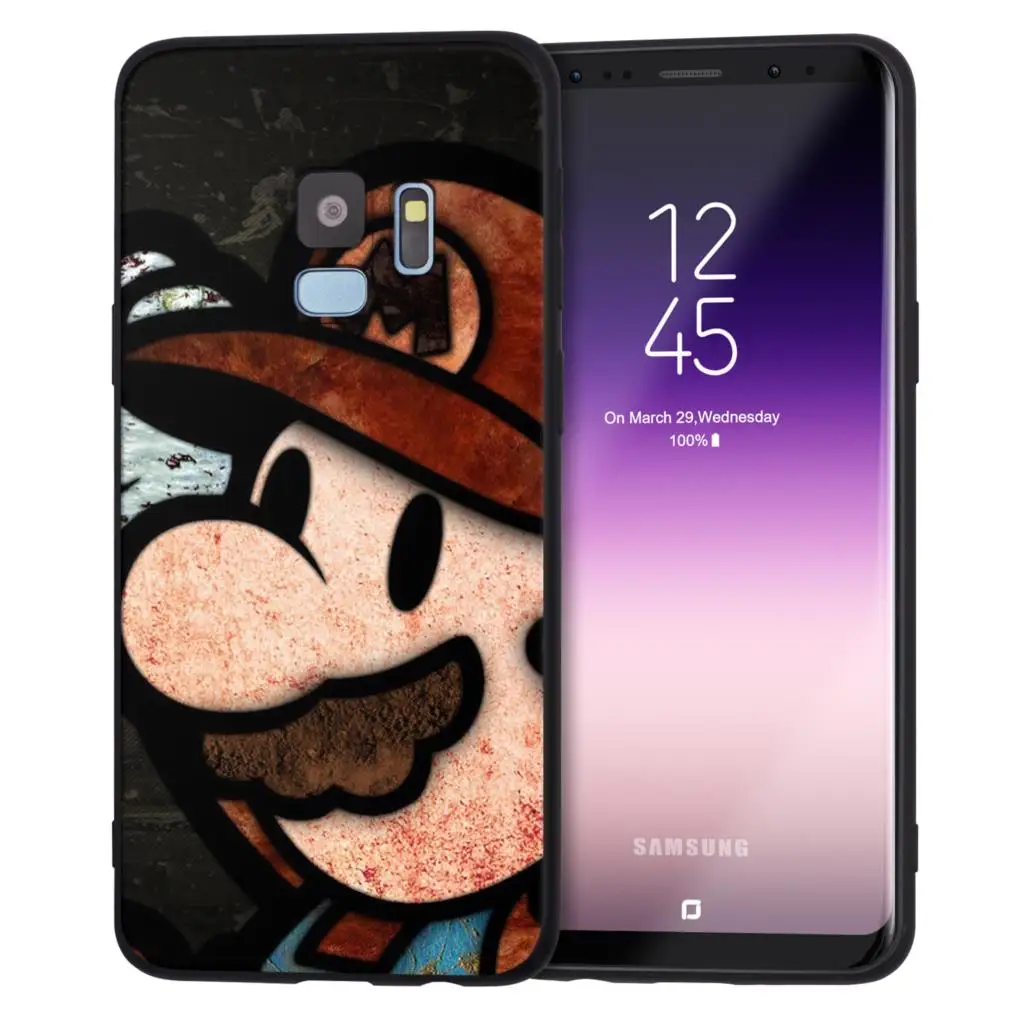 С персонажами мультфильмов чехол для samsung Galaxy S10 S9 S8 плюс S10e S7 край A6 A8 плюс A5 A7 J7 J5 J3 Черный силиконовый чехол для мобильного телефона чехол s - Цвет: H8366