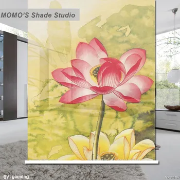 

MOMO Blackout Lotus Window Curtains Roller Shades Blinds Thermal Insulated Fabric Custom Size, Alice 421-429