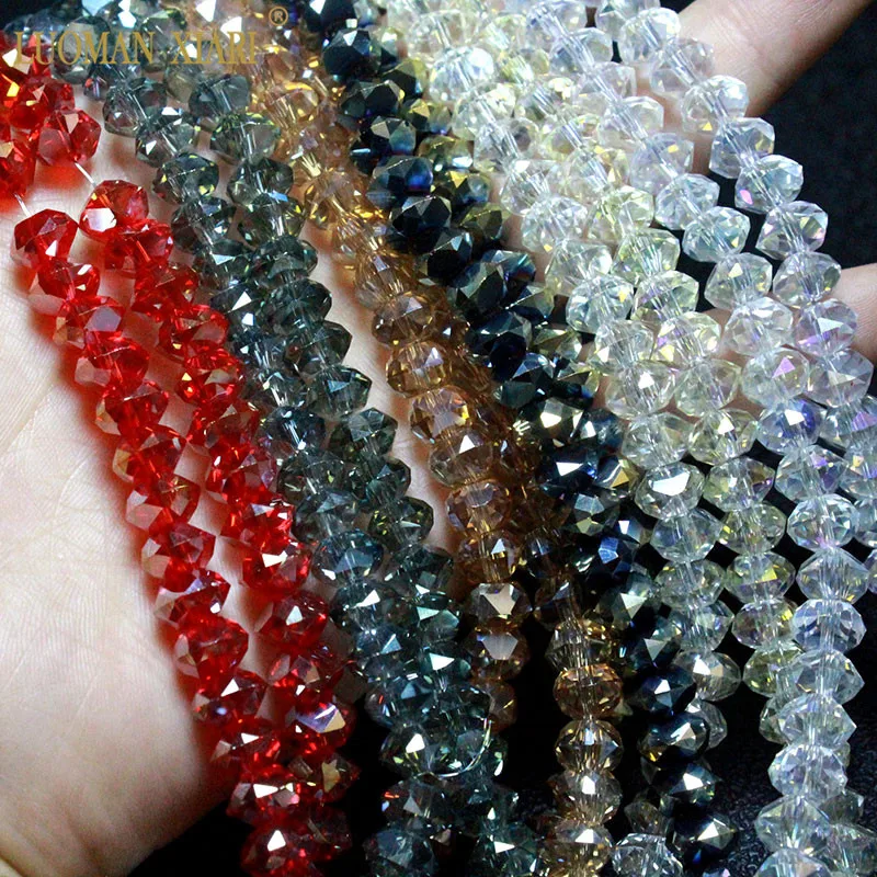 

Wholesale Faceted AAA Plated color Crystal 5* 8MM Round Wheel Natural Stone Beads For jewelry Making DIY Bracelet Necklace 50cm