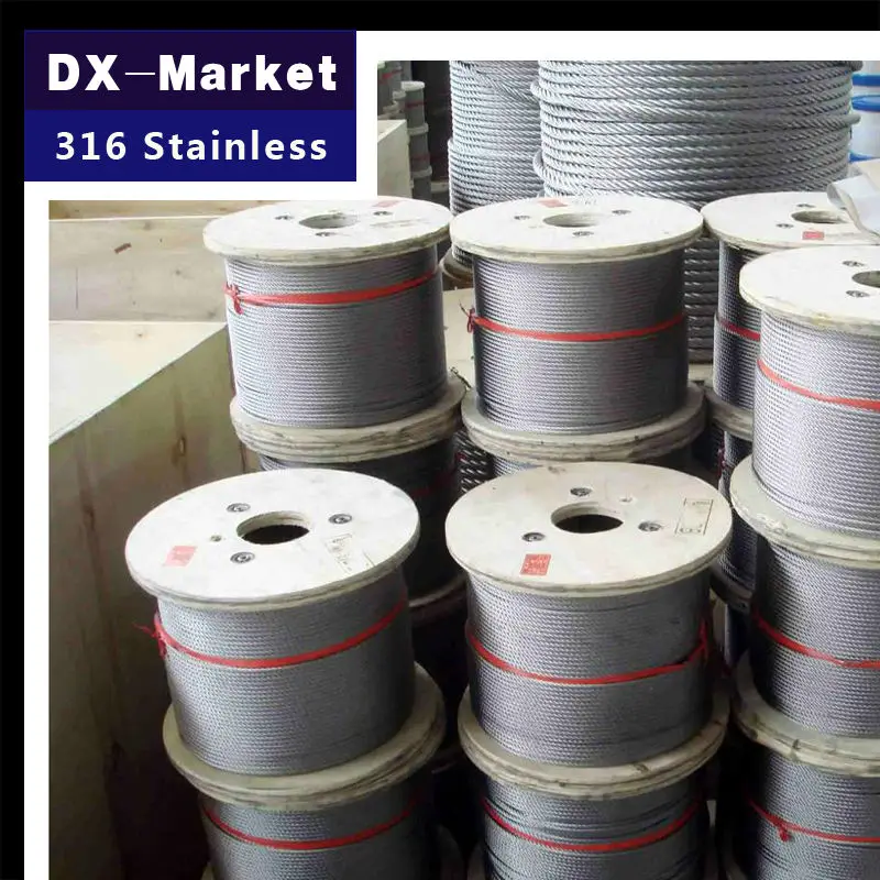 

3mm wire rope , 10meter/lot , 7*19 , 316 stainless steel wire rope , Anti rust pulling rope Mold Fishing rope