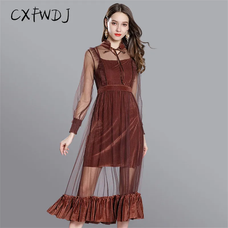 2018 vestido de festa комбинированный текстиль перспектива сексуальный круглый вырез