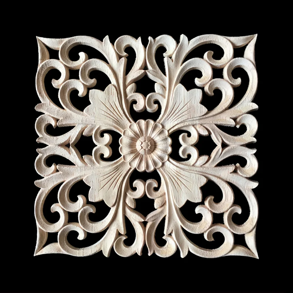 15CM 20CM 24CM Wood Carved Onlay Appliques Carpenter Frame