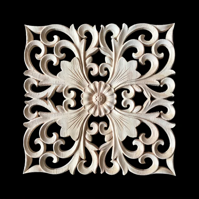 15CM 20CM 24CM Wood Carved Onlay Appliques Carpenter Frame Decal