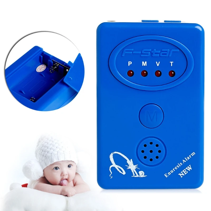Adult Baby Bedwetting Enuresis Urine Bed Wetting Alarm +Sensor With Clamp Blue bedwetting sensor alarm