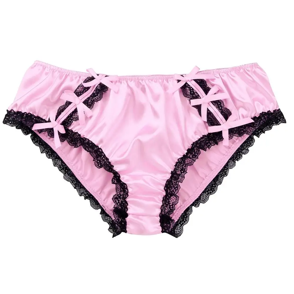 Mens Lingerie Sissy Crossdresser Panties Shiny Erotic Gay Underwear Floral Lace Satin Boxers Shorts G-String Sexy Briefs mens underwear