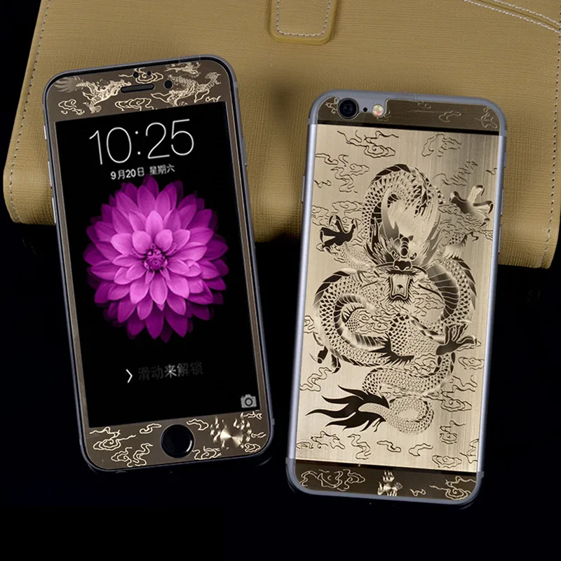 for iPhone 6 6S 6Plus Front + Back Dragon Plating Metal