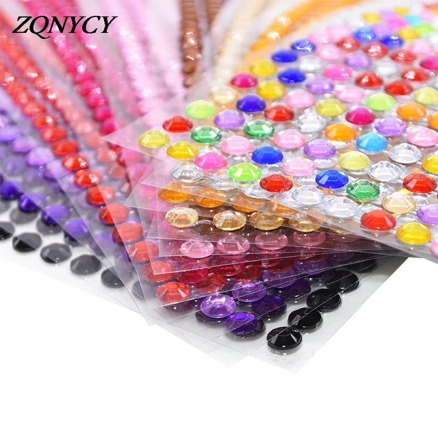 8 Gold Self-Adhesive Rhinestone Number Stickers For DIY Crafts - 6