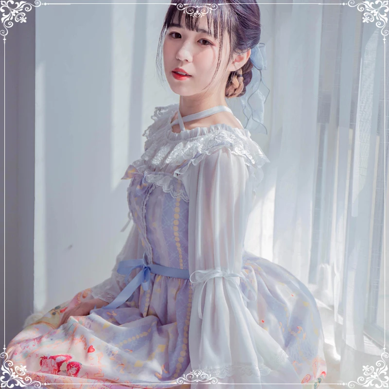 

2019 Direct Selling New Design Summer Sweet Angel Lolita Lace Princess Dress Is Bitter Fleabane Skirt
