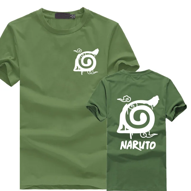 Naruto Wooden Leaves Ninja Village logo Printed Short Sleeve T Shirt