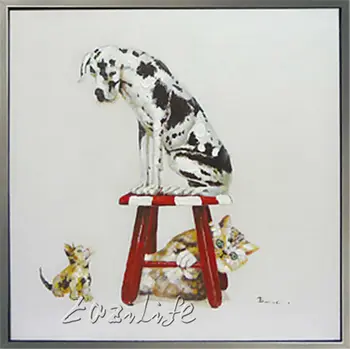 

Pop art Dog and Cat on canvas modern abstract oil painting handmade oil painting Animal Pop Art Home Decor Living Room