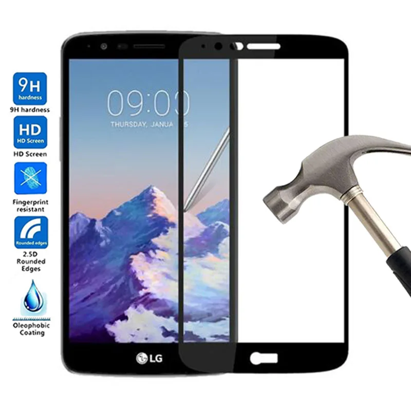Закаленное стекло с полным покрытием для LG stylus 3 защитная пленка на весь экран Stylus