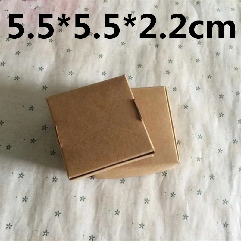 50 шт./лот 5 5*5 5*2 2 см коробка из крафт-бумаги для свадебных конфет винтажные