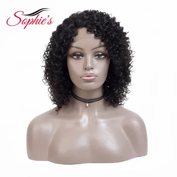 

Sophie's Brazilian Hair Wigs Lace Part Wigs For Women Deep Wave Non-Remy Human Hair No Smell HL.DELLA 14inch 153g