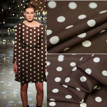 

Curry Water Jade Big Wave Point Double Palace Autumn Silk Double Palace Silk Fabric Set off temperament