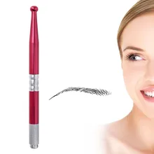 Pemanent ручка для макияжа тату Pen3PCS красная макияжная ручка с микролезвием аппарат для татуажа для постоянного макияжа бровей Татуировка ручка-держатель игл