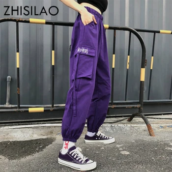 

Cargo Pants Harem Women Pants Street Wear Pocket Cool Boyfriends Hiphop Black Pants 2019 Joggers Black Harajuku Trousers Femme
