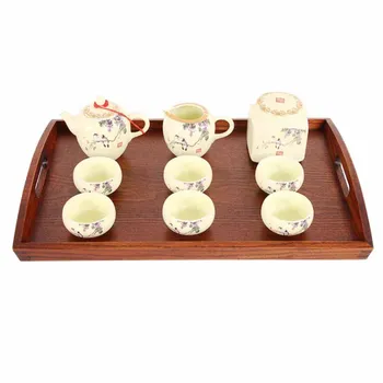 

Rectangle Wooden Breakfast Food Dinner Dessert Tea Tray Plate Storage Organizer Served tray Kitchen Tools