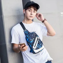 Новая мужская Наплечная Сумка с принтом стильная и Портативная сумка через плечо практичная Светоотражающая сумка из ткани Оксфорд