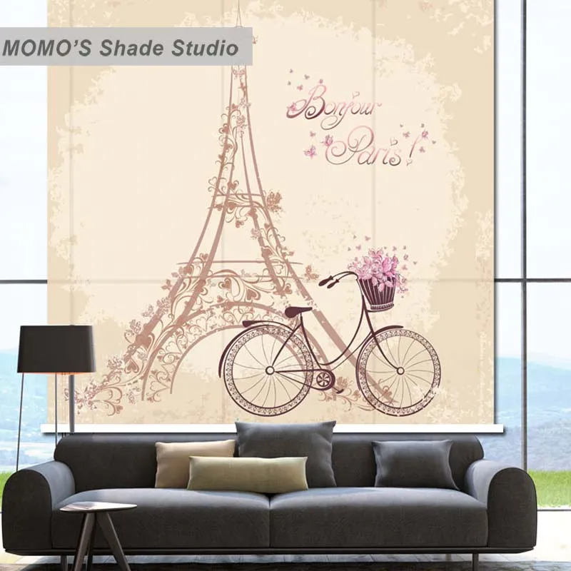 Затемняющие шторы MOMO занавески на окна с изображением Эйфелевой башни жалюзи