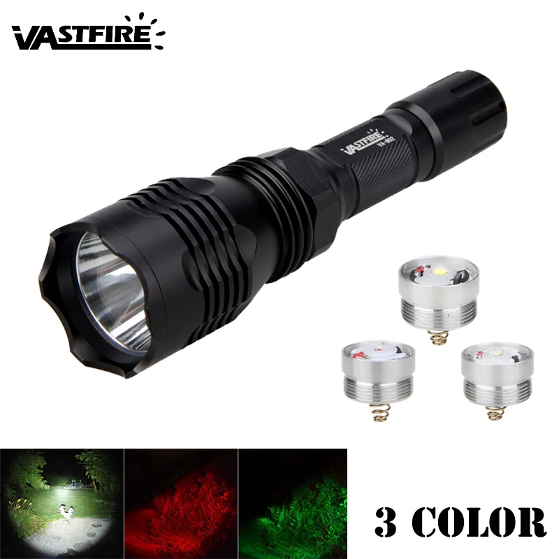 Modo ao ar Livre à Prova Luzes da Tocha Luz para 18650 Vastfire Branco Vermelho Cor Verde Caça Luz 1 Dwaterproof Água Led Tactical Arma 802 - 5 Esporte e Lazer