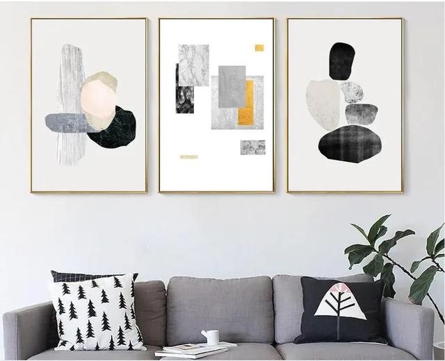 2017 Modern Minimalist Nordic Black White Abstract Geometry Wall Art