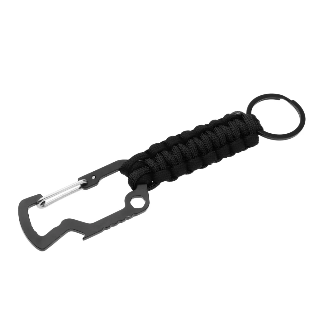  Molle Paracord Keychain Carabiner Hook Braided Lanyard Utility Kit  Molle Key Ring Holder Belt Clip Buckle Carabiner