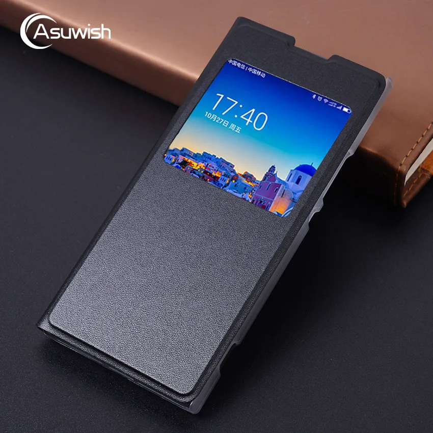 Кожаный чехол книжка Asuwish для Sony Xperia XA1 Ultra XA 1 Dual L1 G3221 G3212 G3121 G3112 G3311 G3312 прозрачный