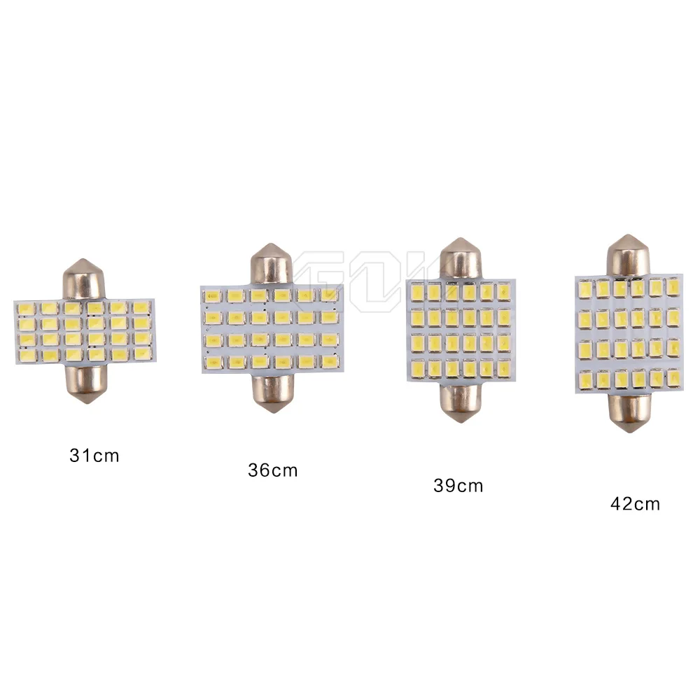 10 шт./лот светодиодные гирлянды 31 мм 36 39 42 24 светодиода 2835 SMD 360 лм C5W купольные
