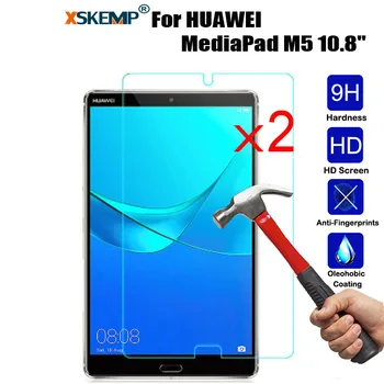Xskemp 2ピース/ロット9 9h硬度強化ガラススクリーンプロテクターhuawei社mediapad m5 10.8