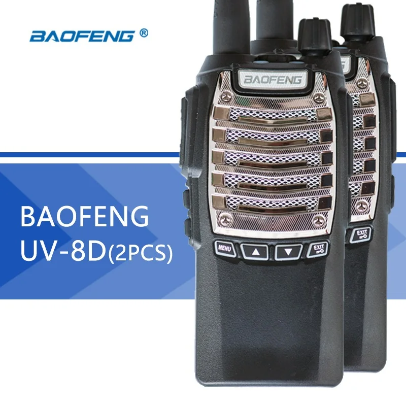 

2PCS BaoFeng walkie talkie UV-8D Portable PTT radio UV8D CB radio Transceiver Standared Battery 2800mAh two way radio