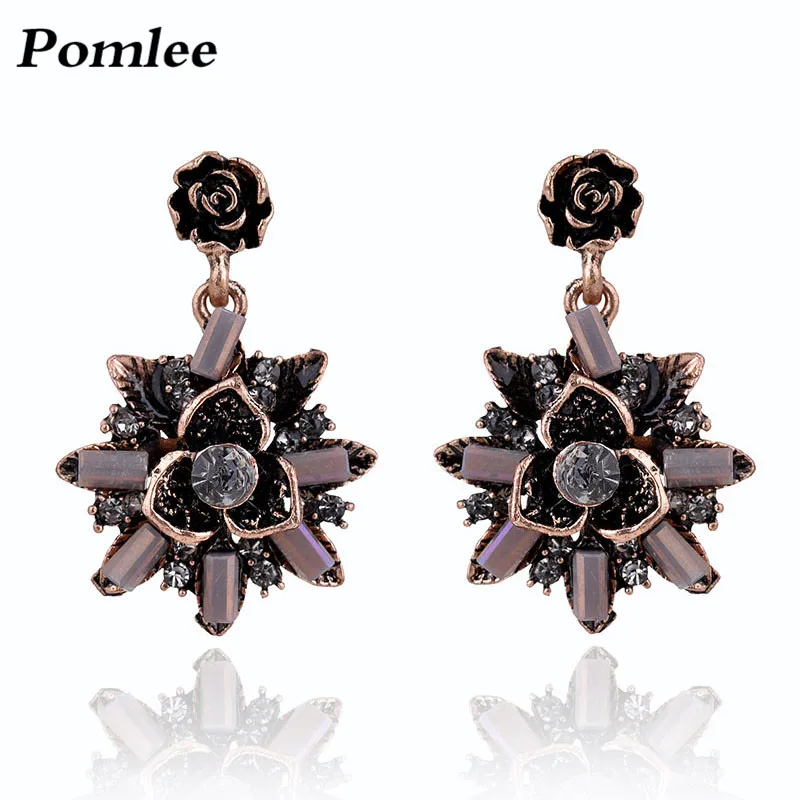 Pomlee Vintage Flowers Drop Earrings for Women Special Design 4 Colors Trendy Boho Statement Dangle Jewelry Wholesale | Украшения и