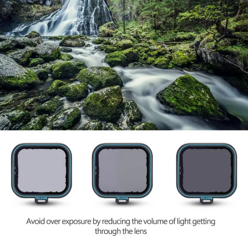 

Optical Glass Neutral Density ND4/8/16 ND Fader Filters Set for Gopro Hero 5&6