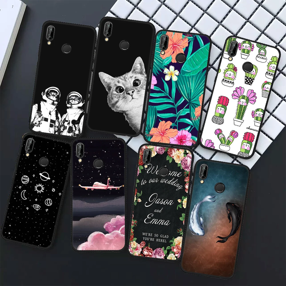 TPU чехол для телефона с узором huawei P20 Plus P10 P9 P8 Lite 2017 mate 10 Pro Nova 2i Y9 2018 Coque Honor 9 8 9i Soft |