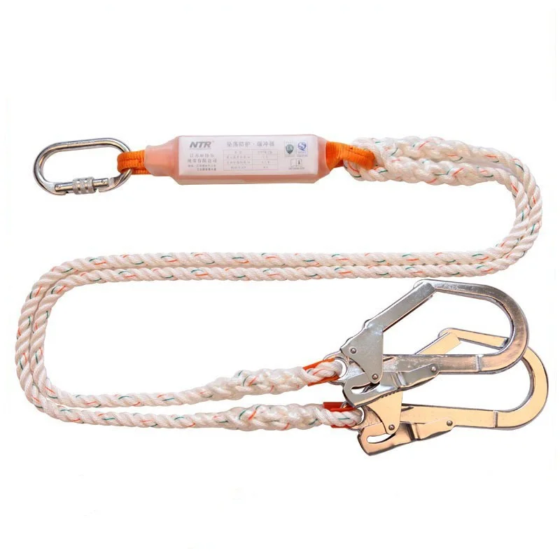

5.9-Foot Double Leg Internal Shock Lanyard with Rebar Hook Safety Lanyard with Safety Hook