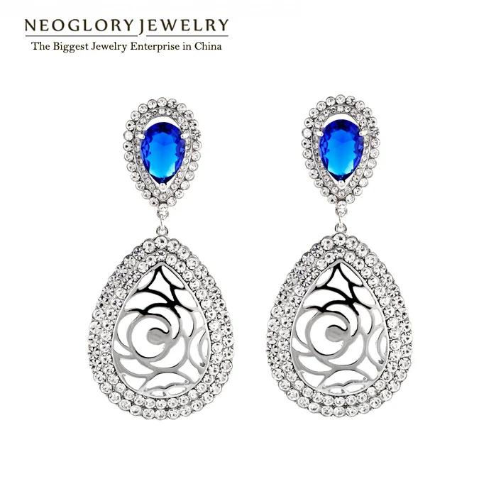 

Neoglory Chandelier Rhinestone Light Yellow Gold Color Drop Earrings Zircon India Jewelry For Women Bijouterie Gift 2020Hot SQC