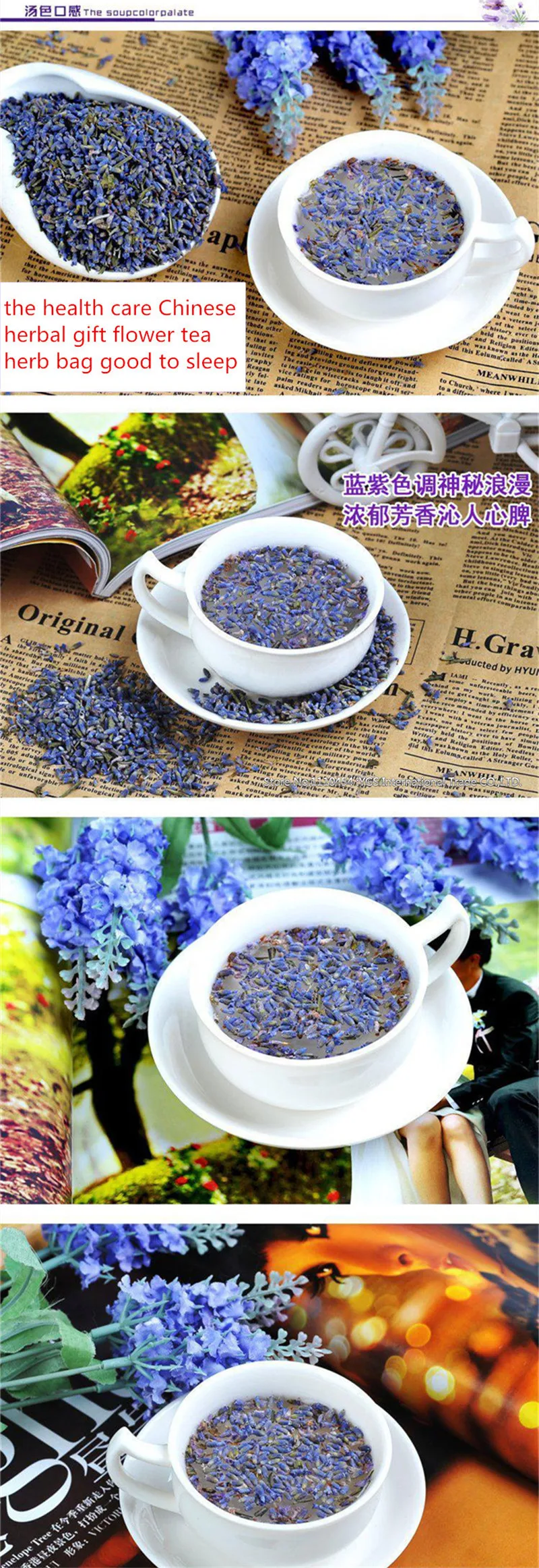  50g Lavender dried flower tea yangxinanshen sleeping the health care Chinese herbal gift flower tea herb bag good to sleep 