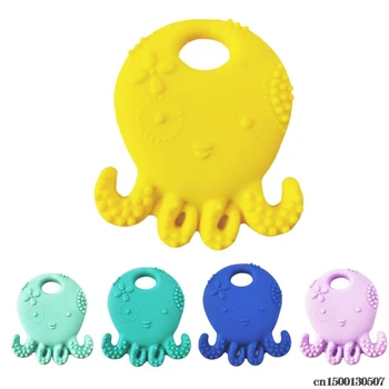 

Soft Silicone Cartoon Octopus Toddler Molar Teeth Pain Relief Tool Kids Teether Educational Toy Baby Shower Gift Drop Ship