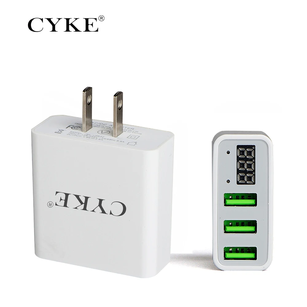 CYKE 5V 3A 3 порта USB быстрая зарядка настенное зарядное устройство штепсельная вилка США светодиодный адаптер питания для iPhone samsung мобильного телефона Канада США - Тип штекера: White