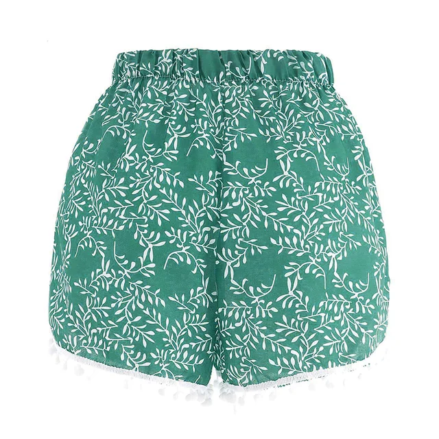 This Summer Women Popular Floral Elastic Waist Cotton Shorts For Female Short Pants Woman Plus Size Beach Shorts
