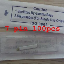 7pin 100 шт оптом перманентное лезвие иглы макияж иглы для краскопульта